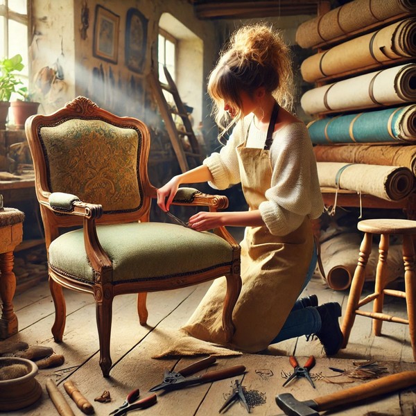 Langage, des images et des mots, les métiers de l'artisanat, la tapissière-garnisseuse
