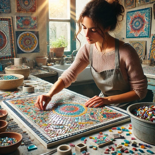 Langage, des images et des mots, les métiers de l'artisanat, la mosaïste