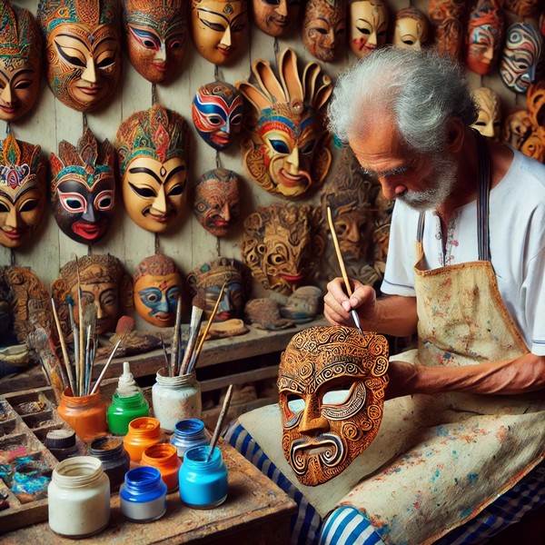 Langage, des images et des mots, les métiers de l'artisanat, le fabricant de masques