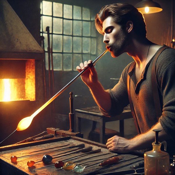 Langage, des images et des mots, les métiers de l'artisanat, le souffleur de verre