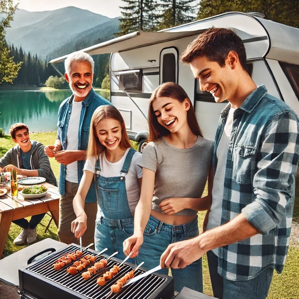 Langage, des images et des mots, vacances au camping, le barbecue