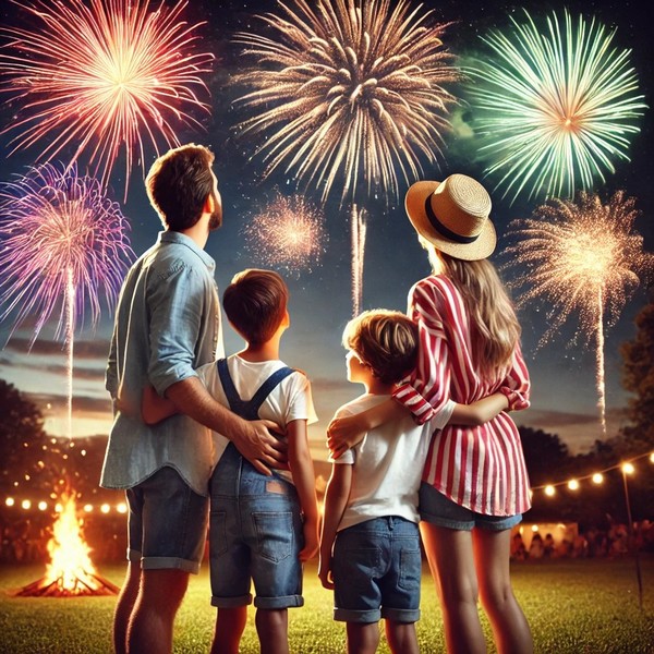 Langage, des images et des mots, les fêtes, feu d'artifice du 14 juillet