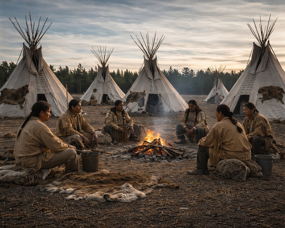 Aphasie, Puzzle numérique – campement indiens.