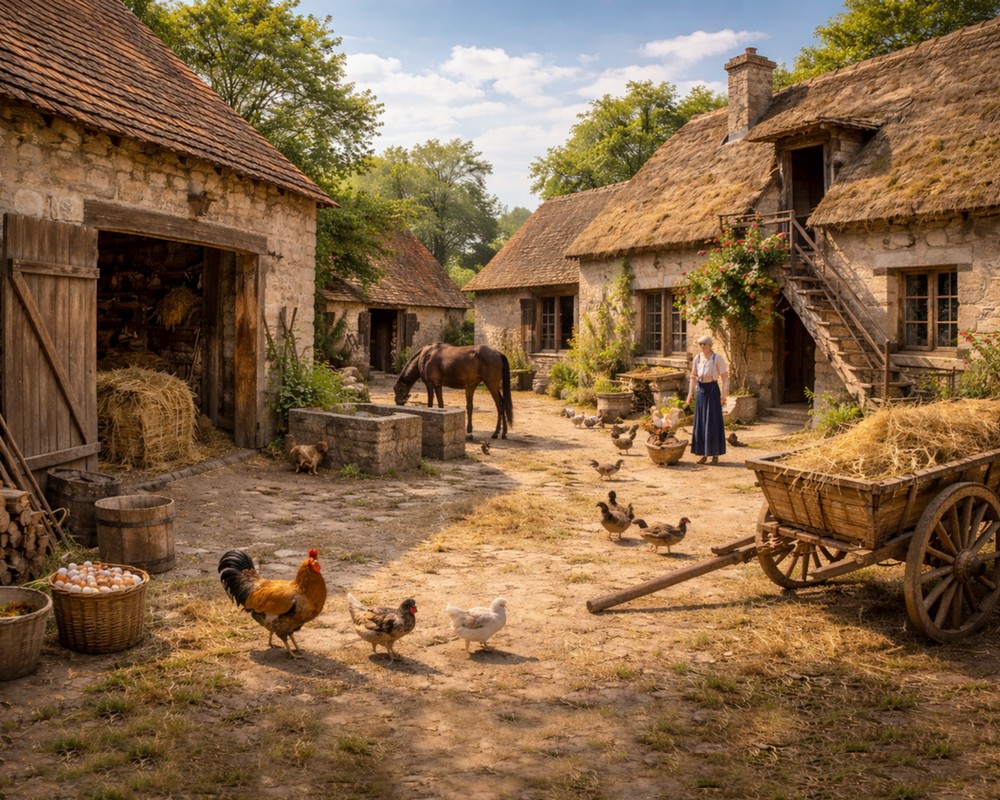 Aphasie, Puzzle numérique – cour de ferme.