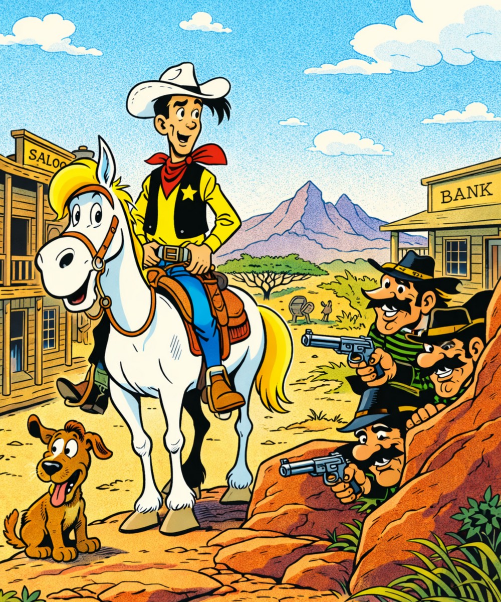 Aphasie, Puzzle numérique – Lucky Luke.