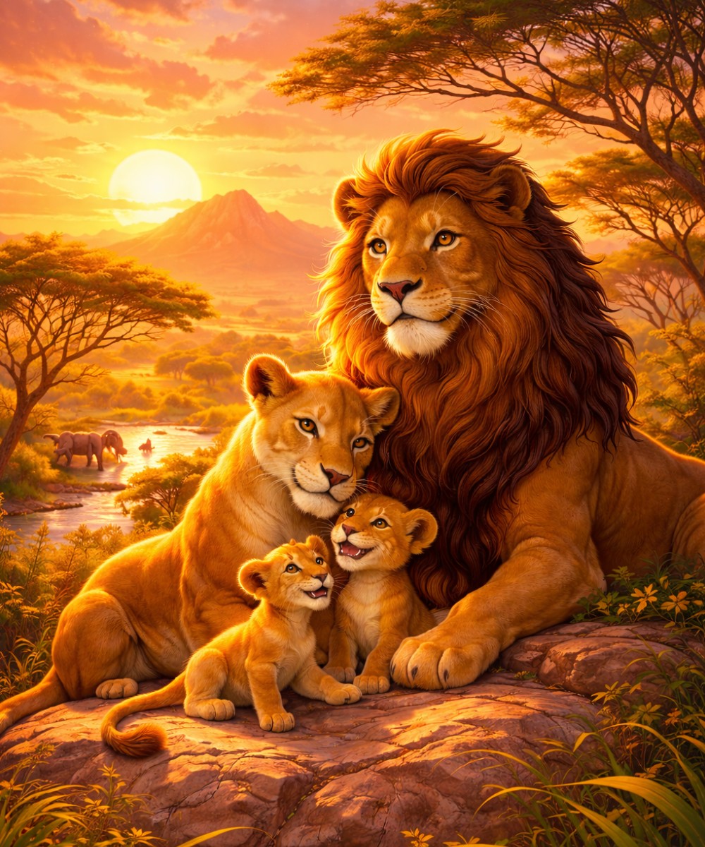 Aphasie, Puzzle numérique – Le roi Lion.